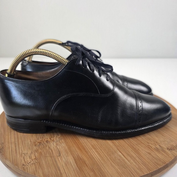Brooks Brothers Shoes Mens Size 7.5 D Black Leather Cap Toe Oxford Made England main image 13